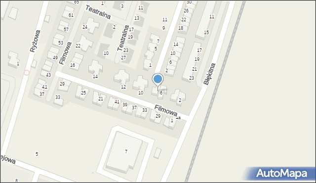 Bielany Wrocławskie, Filmowa, 8a, mapa Bielany Wrocławskie