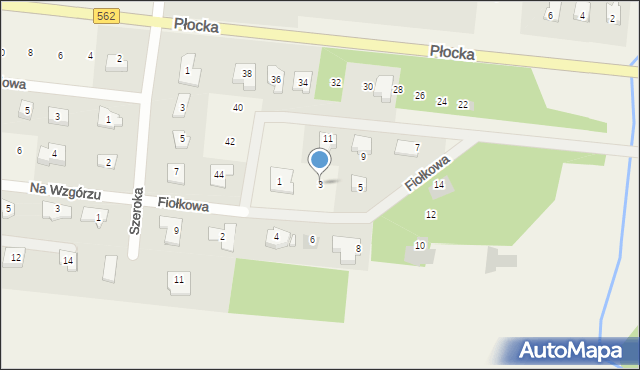 Brwilno, Fiołkowa, 3, mapa Brwilno