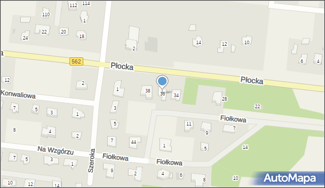 Brwilno, Fiołkowa, 36, mapa Brwilno