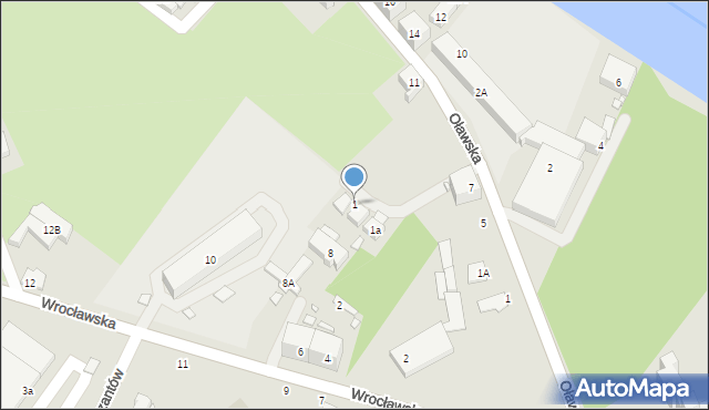 Brzeg, Filozofów, 1, mapa Brzeg