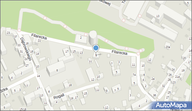 Bydgoszcz, Filarecka, 9, mapa Bydgoszczy