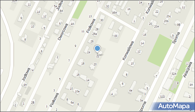 Chotomów, Fiołkowa, 22, mapa Chotomów