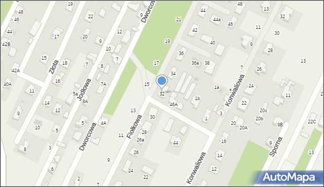 Chotomów, Fiołkowa, 32, mapa Chotomów