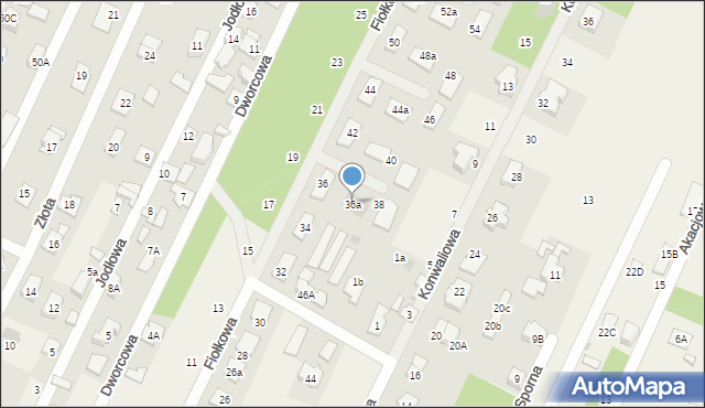 Chotomów, Fiołkowa, 36a, mapa Chotomów