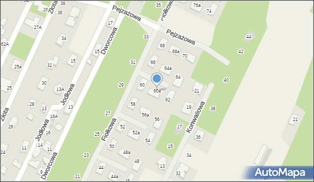 Chotomów, Fiołkowa, 60a, mapa Chotomów