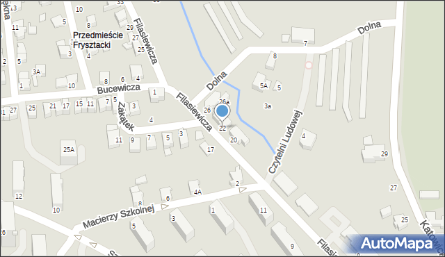 Cieszyn, Filasiewicza Hilarego, 22, mapa Cieszyna