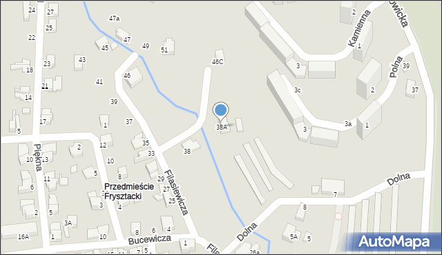 Cieszyn, Filasiewicza Hilarego, 38A, mapa Cieszyna