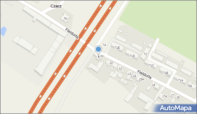 Czacz, Fieldorfa-Nila Augusta Emila, gen., 8, mapa Czacz