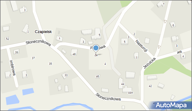 Czapielsk, Fiołkowa, 2a, mapa Czapielsk