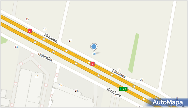 Cząstków Mazowiecki, Firmowa, 18, mapa Cząstków Mazowiecki