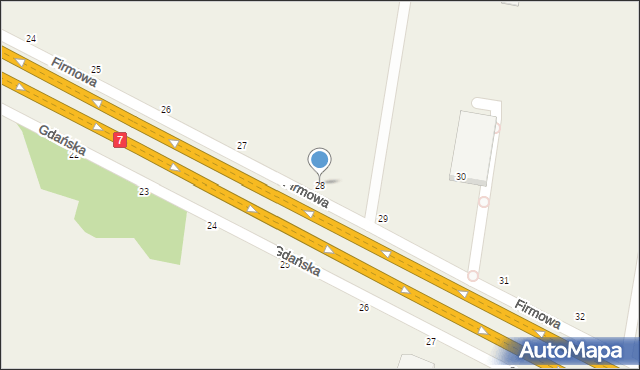 Cząstków Polski, Firmowa, 28, mapa Cząstków Polski