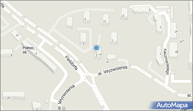 Częstochowa, Fieldorfa-Nila Augusta Emila, gen., 1, mapa Częstochowy