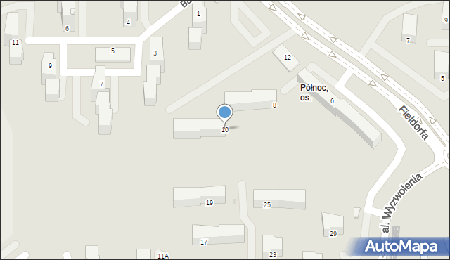 Częstochowa, Fieldorfa-Nila Augusta Emila, gen., 10, mapa Częstochowy