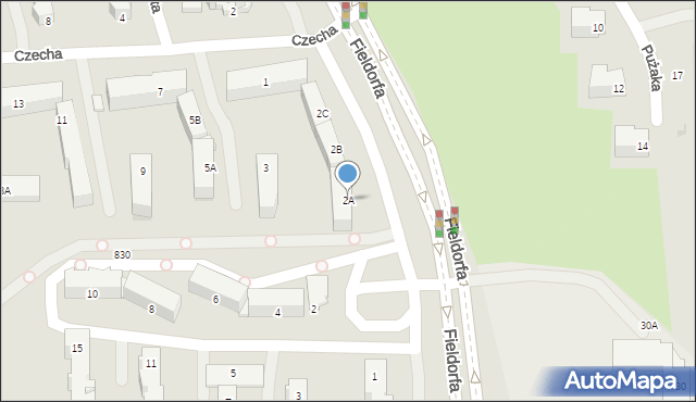 Częstochowa, Fieldorfa-Nila Augusta Emila, gen., 2A, mapa Częstochowy