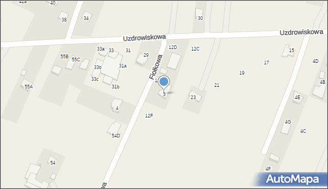 Dąbrowica, Fiołkowa, 3, mapa Dąbrowica