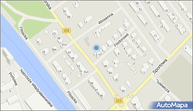 Darłowo, Fiodorowa Hieronima, 1, mapa Darłowo