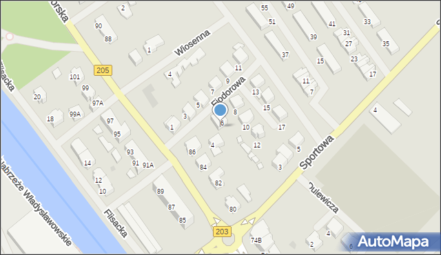 Darłowo, Fiodorowa Hieronima, 6A, mapa Darłowo