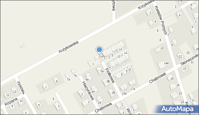 Dobrzykowice, Fiołkowa, 9, mapa Dobrzykowice