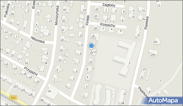 Elbląg, Firleja Mikołaja, 12, mapa Elbląga