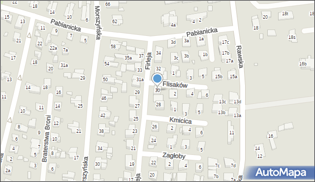 Elbląg, Firleja Mikołaja, 30, mapa Elbląga