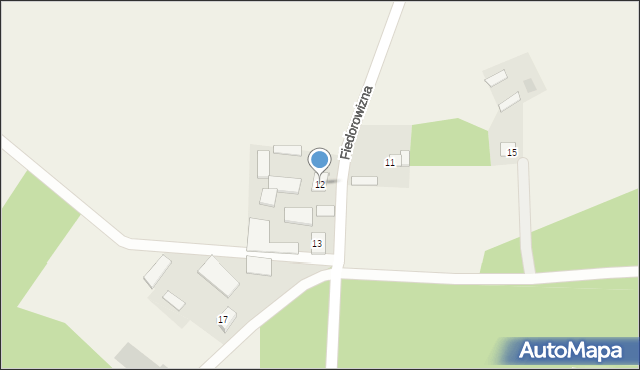 Fiedorowizna, Fiedorowizna, 12, mapa Fiedorowizna