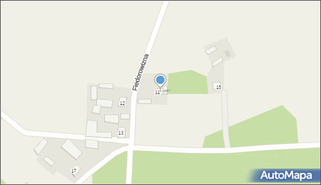 Fiedorowizna, Fiedorowizna, 14, mapa Fiedorowizna