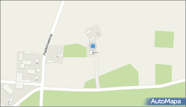 Fiedorowizna, Fiedorowizna, 15, mapa Fiedorowizna