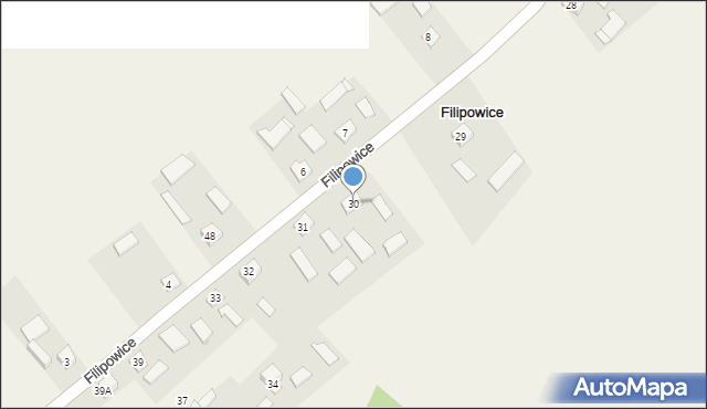 Filipowice, Filipowice, 30, mapa Filipowice