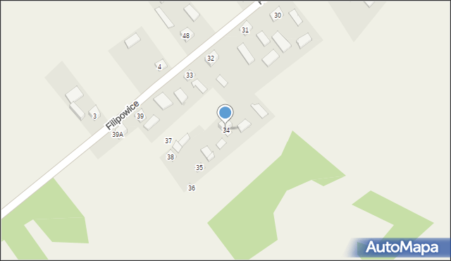 Filipowice, Filipowice, 34, mapa Filipowice