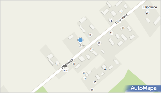 Filipowice, Filipowice, 4, mapa Filipowice