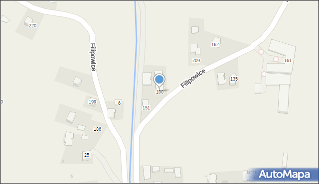 Filipowice, Filipowice, 100, mapa Filipowice