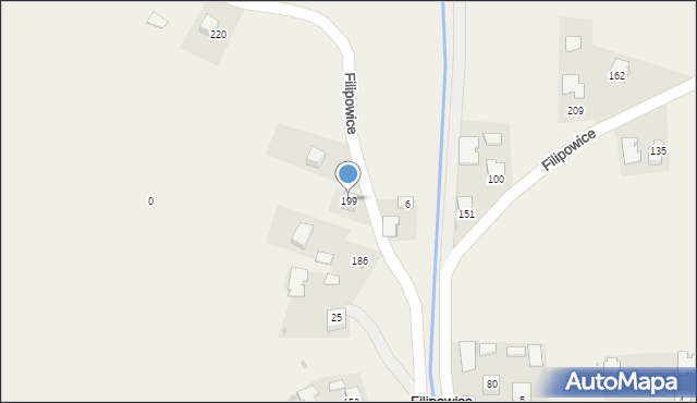 Filipowice, Filipowice, 199, mapa Filipowice
