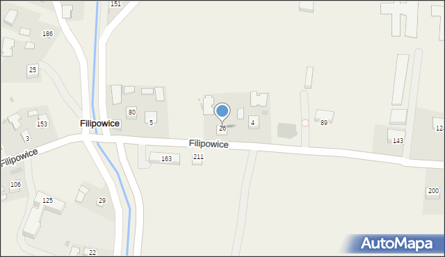 Filipowice, Filipowice, 26, mapa Filipowice