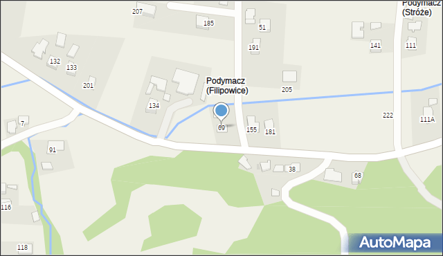 Filipowice, Filipowice, 69, mapa Filipowice