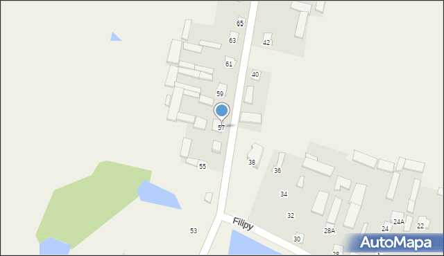 Filipy, Filipy, 57A, mapa Filipy