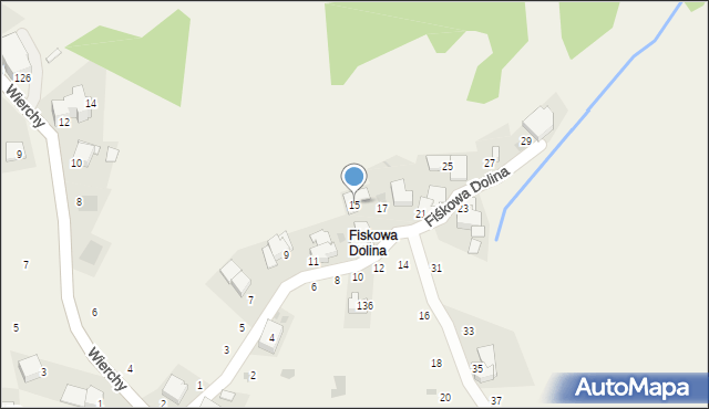 Gliczarów Górny, Fiśkowa Dolina, 15, mapa Gliczarów Górny