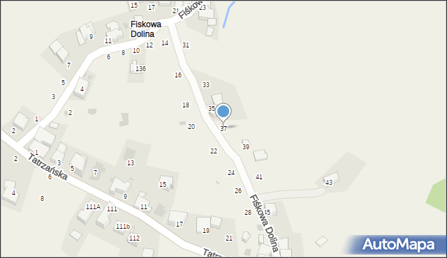 Gliczarów Górny, Fiśkowa Dolina, 37, mapa Gliczarów Górny