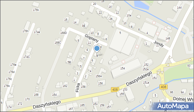 Gliwice, Ficka Teodora, 8, mapa Gliwic
