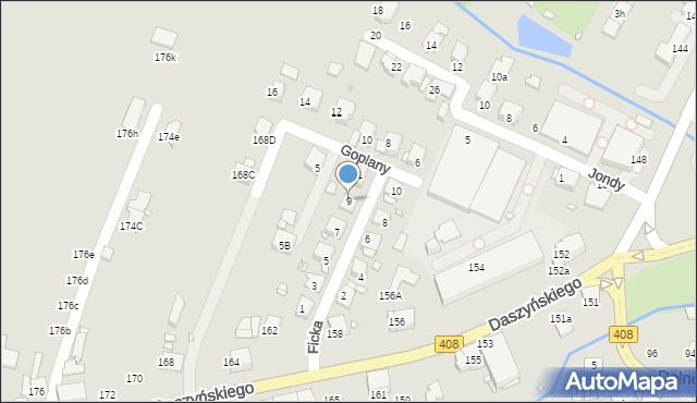 Gliwice, Ficka Teodora, 9, mapa Gliwic