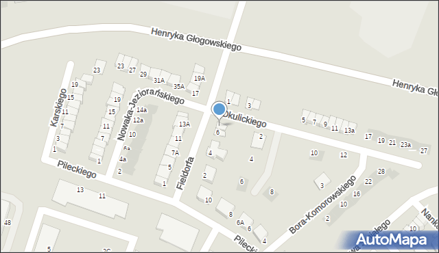 Głogów, Fieldorfa-Nila Augusta Emila, gen., 6A, mapa Głogów