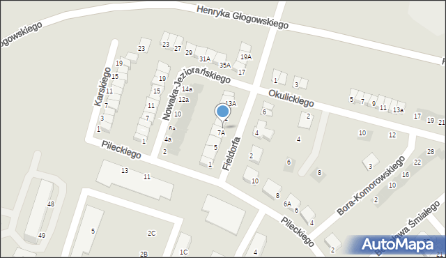 Głogów, Fieldorfa-Nila Augusta Emila, gen., 9, mapa Głogów