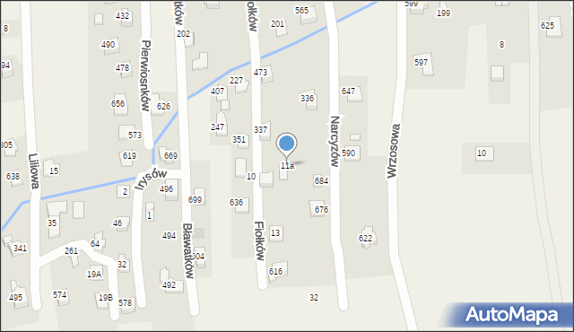 Godziszka, Fiołków, 11a, mapa Godziszka