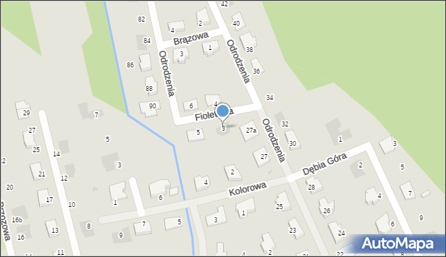 Goleniów, Fioletowa, 3, mapa Goleniów