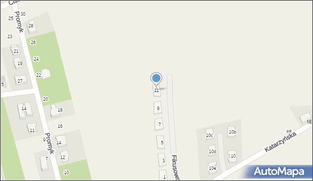 Gruszczyn, Fikusowa, 11, mapa Gruszczyn