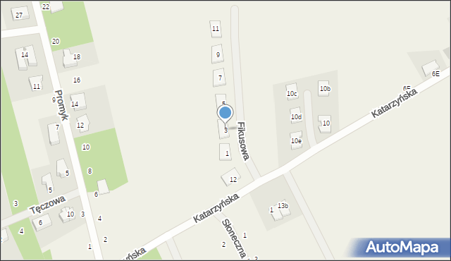 Gruszczyn, Fikusowa, 3, mapa Gruszczyn