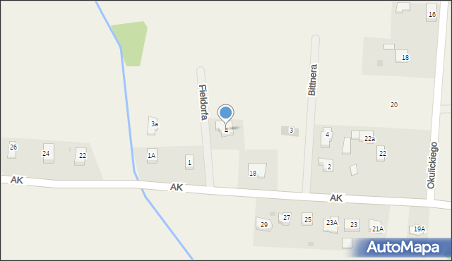 Jaktorów-Kolonia, Fieldorfa-Nila Augusta Emila, gen., 4, mapa Jaktorów-Kolonia