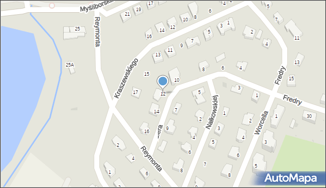 Jawor, Fiedlera Arkadego, 12, mapa Jawor