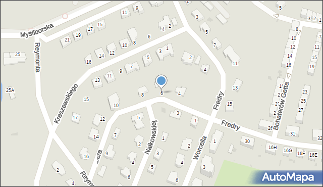 Jawor, Fiedlera Arkadego, 6, mapa Jawor