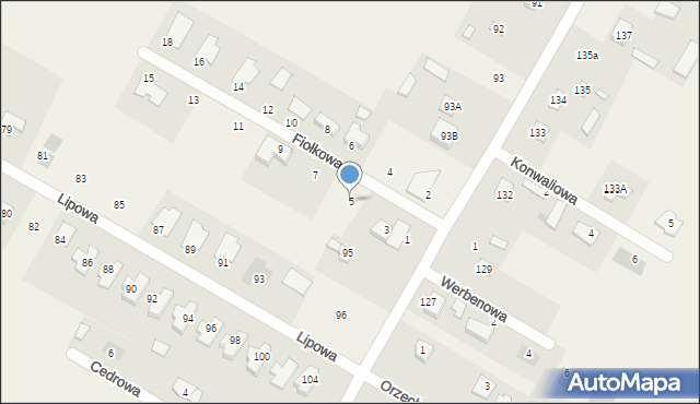 Kalinówka, Fiołkowa, 5, mapa Kalinówka