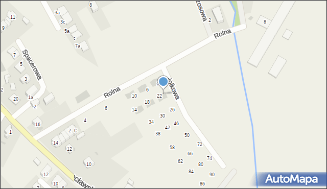 Kamieniec Wrocławski, Fiołkowa, 24, mapa Kamieniec Wrocławski